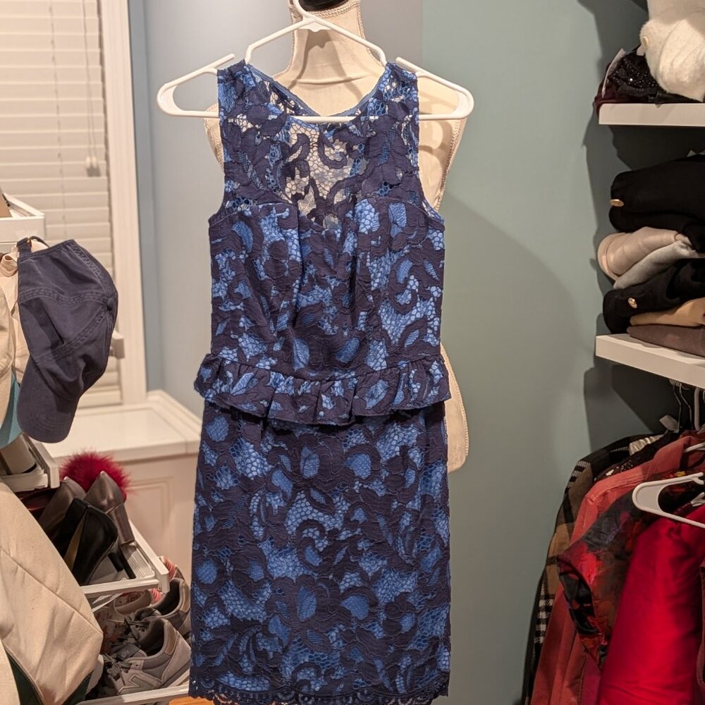 Lilly Pulitzer lace overlay peplum dress